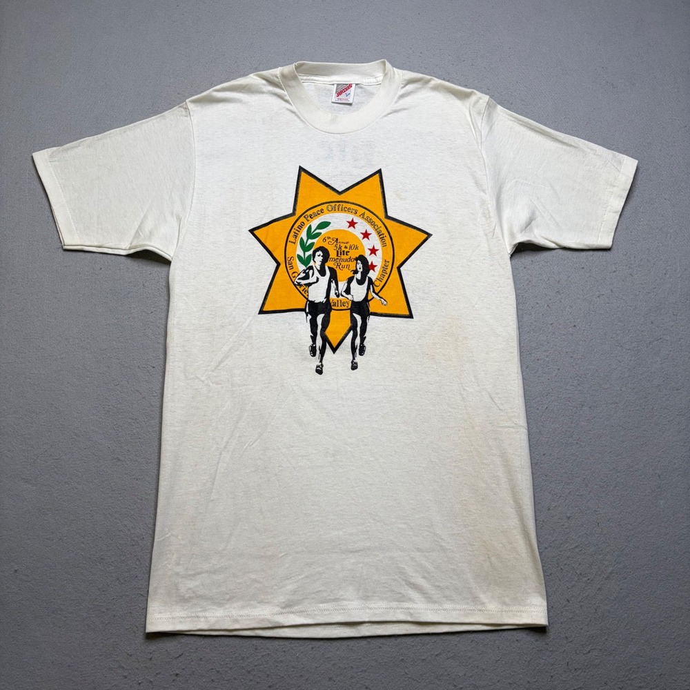 Jerzees T-Shirt Mens L White Vintage 90s‎ LPOA Menudo Run Single Stitch Graphic